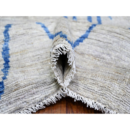 11'9"X15'7" Gray Wool Hand Knotted Moroccan Berber Design Oversized Rug