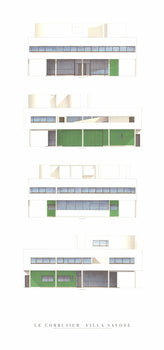 Le Corbusier Villa Savoye Four Elevations 