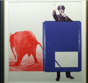 Erro Gudmundur Gudmundsson -No Excreting Original Serigraph Signed Framed