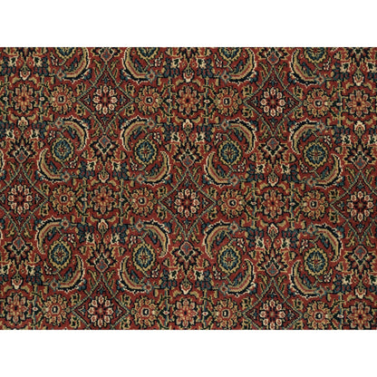 4'1"X6'1" Herati Red New Zealand Wool 250 Kpsi Hand Knotted Rug