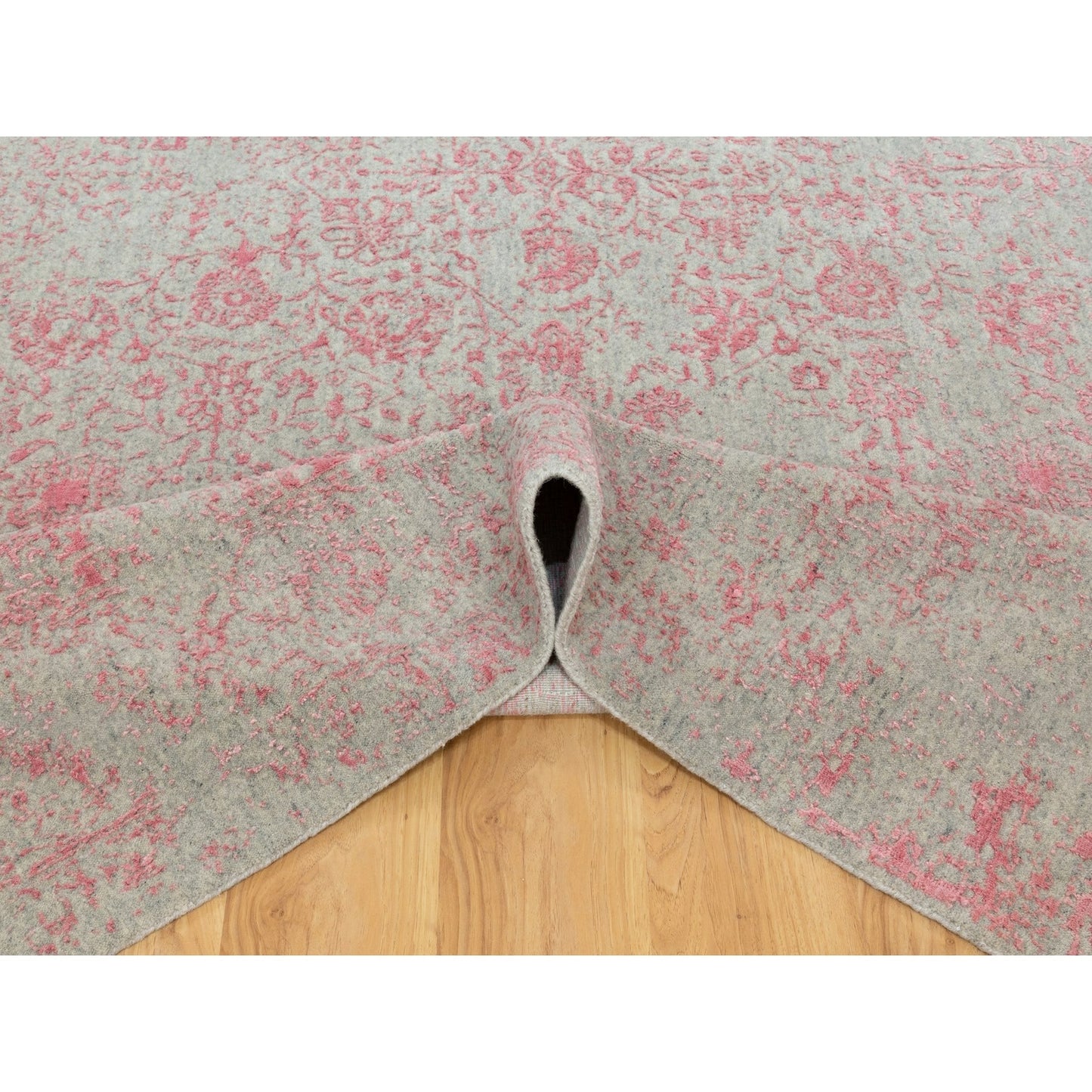 10'X14'1" Wool And Art Silk Transitional Design Hand Loomed Jacquard Rug