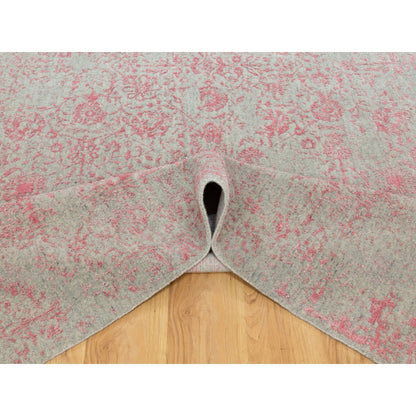 10'X14'1" Wool And Art Silk Transitional Design Hand Loomed Jacquard Rug