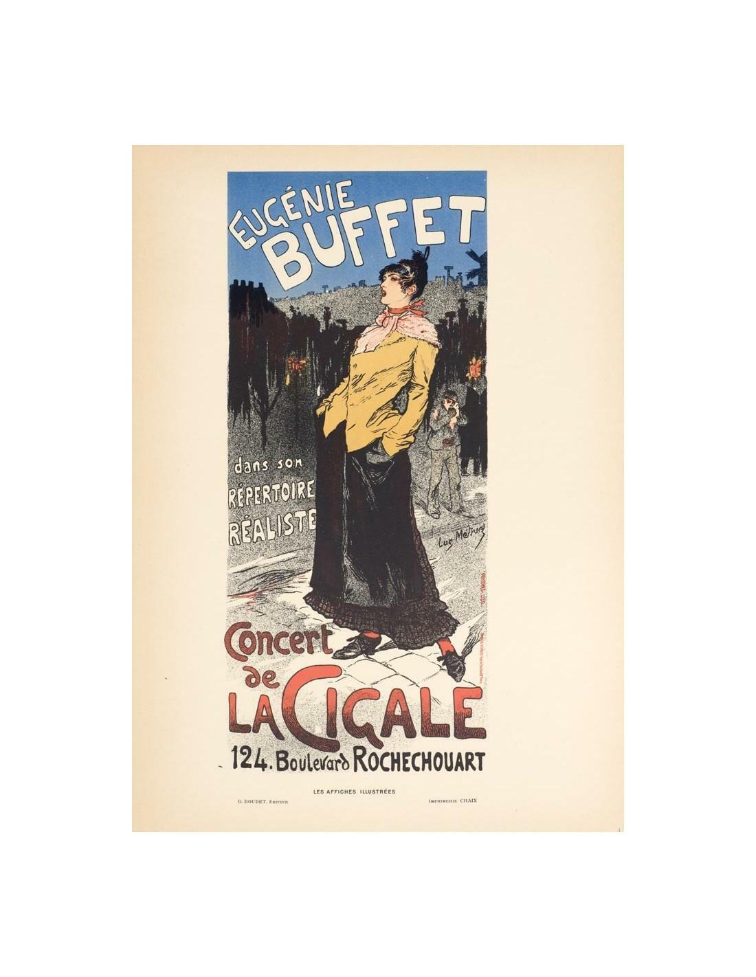 Original Vintage Poster Eugenie Buffet La Cigale For Affiches Illustrees 1896