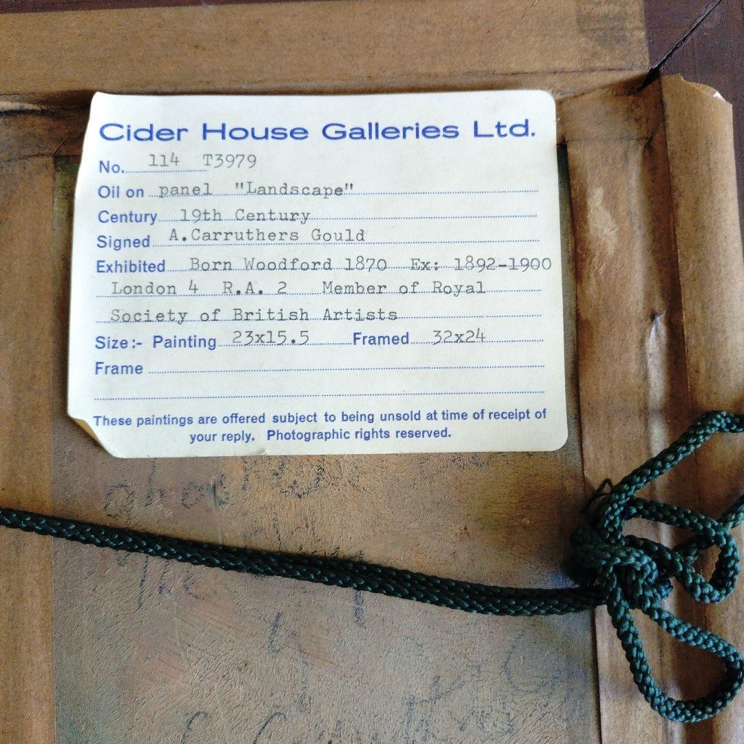 19Th Century British Oil Painting Landscape A. Carruthers Gould Original W/ Coa