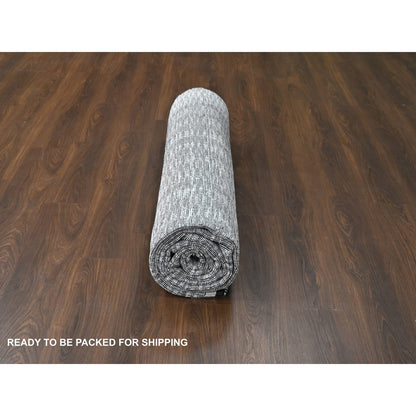 9'X12'1" Ivory Modern Roman Design Hand Loomed Oriental Rug