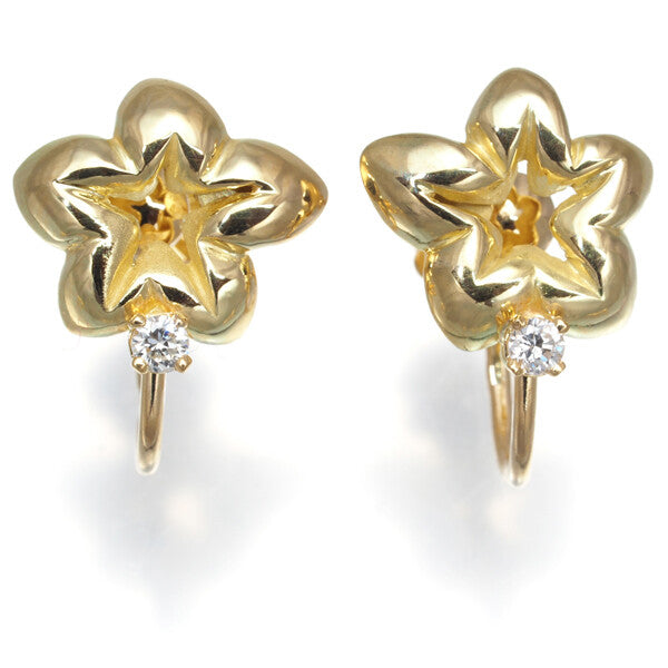 Chaumet Earrings Diamond Flower 18K 750 Yellow