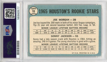 Joe Morgan & Sonny Jackson 1965 Topps Card #16 (Psa)