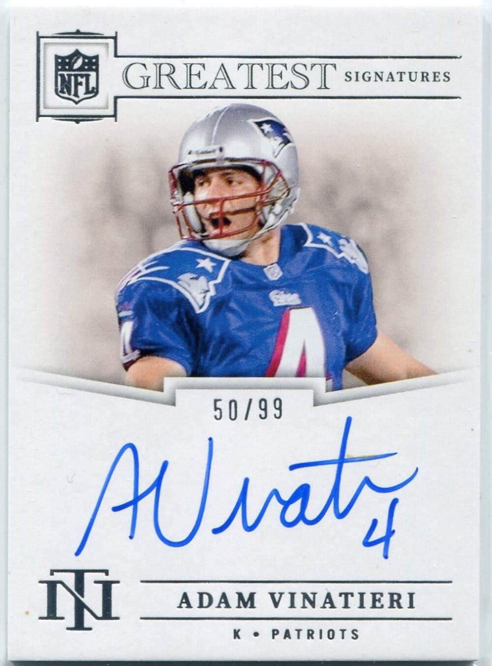 Adam Vinatieri 2024 Panini National Treasures Autographed Card #Nflg-Av 50/99