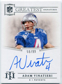 Adam Vinatieri 2024 Panini National Treasures Autographed Card #Nflg-Av 50/99