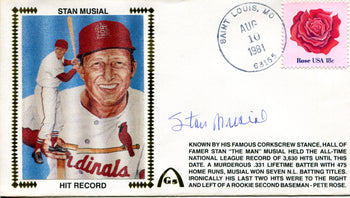 Stan Musial Autographed August 10Th, 1981 First Day Cover (Psa)