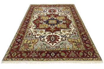 Heriz Serapi Floral Oriental Rug Farmho Carpet
