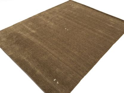 Modern Gabbeh Wool Area Rug Brown Tribal Design