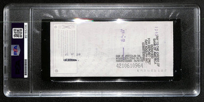 Johnny Unitas Signed 6/3/02 Check Psa/Dna Gem Mt 10 188646