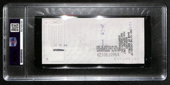Johnny Unitas Signed 6/3/02 Check Psa/Dna Gem Mt 10 188646