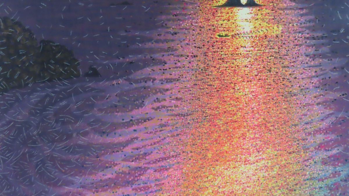 Munenori Makino Woodblock Print "Sea Of Five Colors" 1991 A.P Signed Phone Card