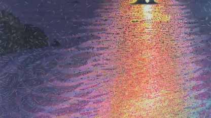 Munenori Makino Woodblock Print "Sea Of Five Colors" 1991 A.P Signed Phone Card