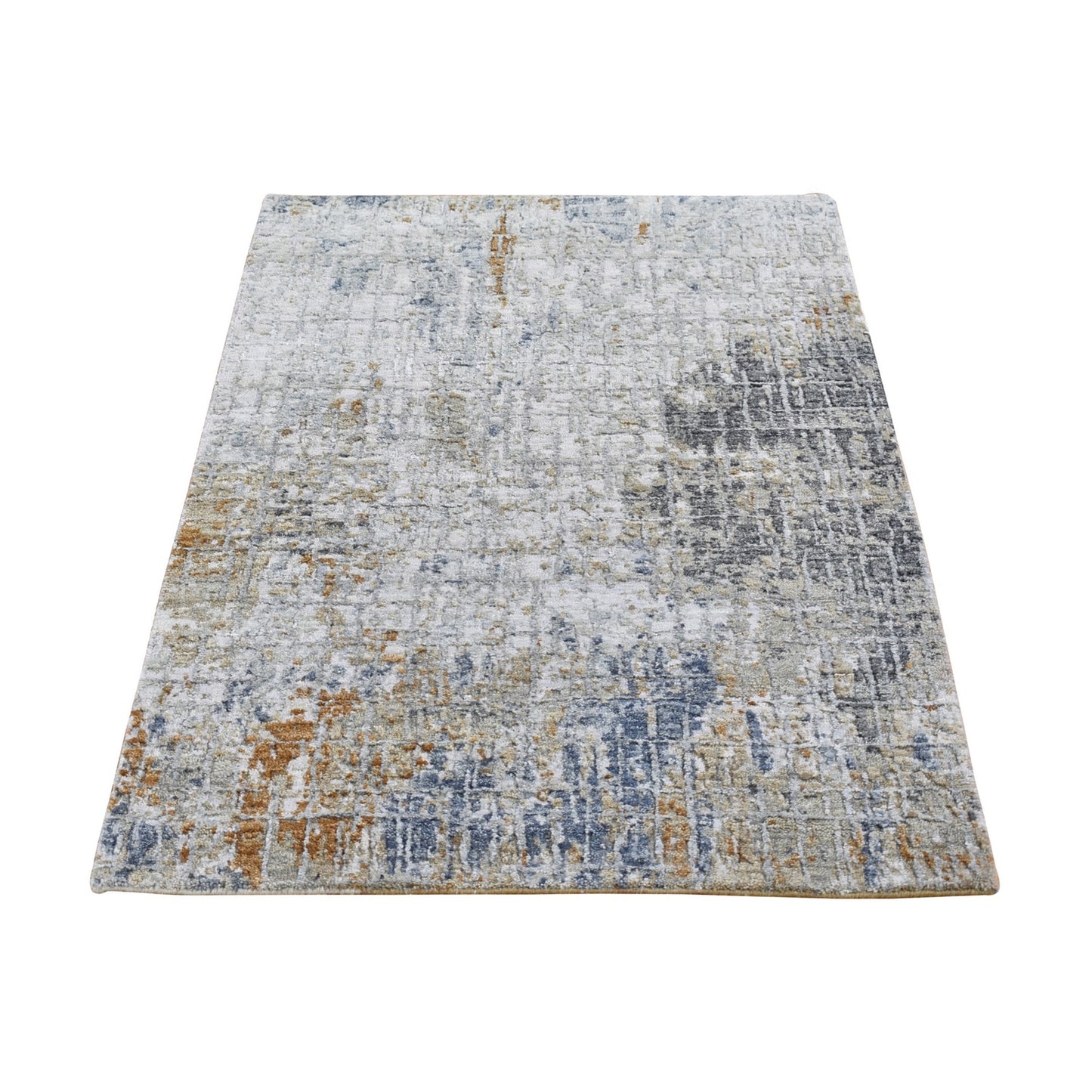 2'6"X4'1" Wool Denser Weave Hand Knotted Abstract Design Rug