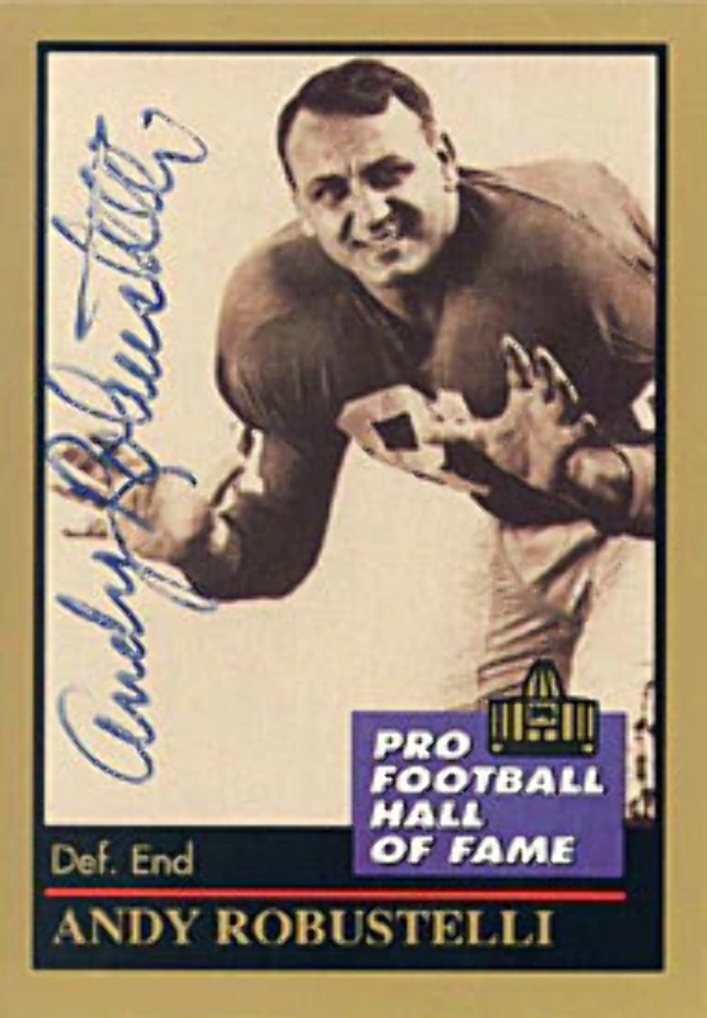Andy Robustelli Autographed 1991 Enor Pro Football Hall Of Fame Card