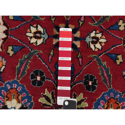 9'9"X12'10" Red Zoroastrian Clean Full Pile Pure Wool Hand Knotted Rug