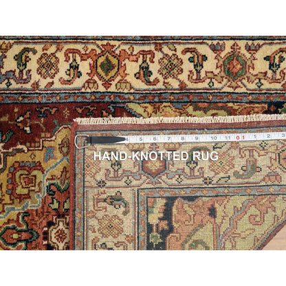 2'5"X20'1" Red Antiqued Fine Heris Wool Hand Knotted Xl Runner Rug