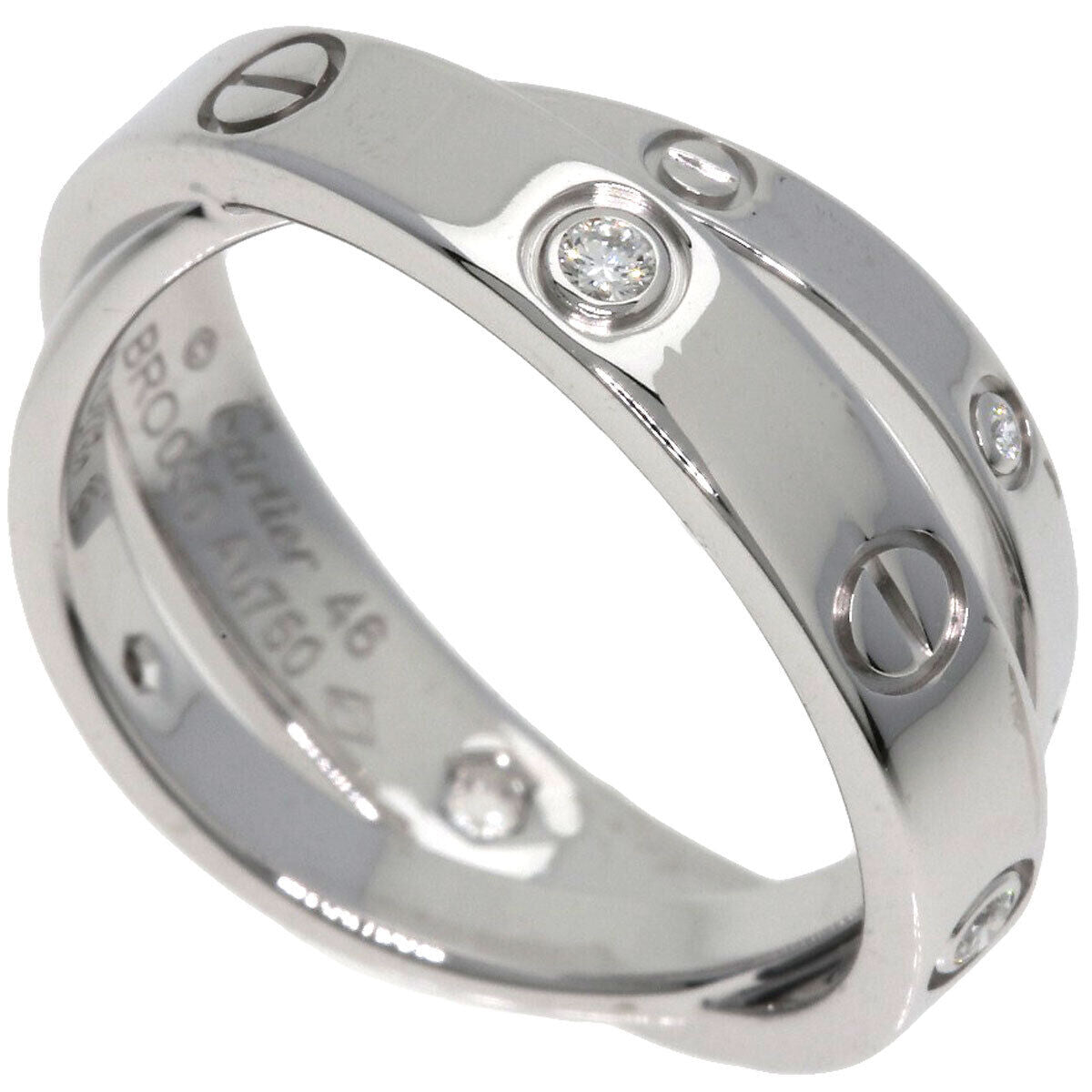 CARTIER Ring Be Love 6P Diamond #46 K18 White Gold