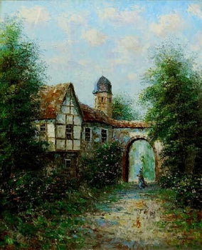 Signed Theo Raucher (Germany) Unique Original Oil Painting on Canvas