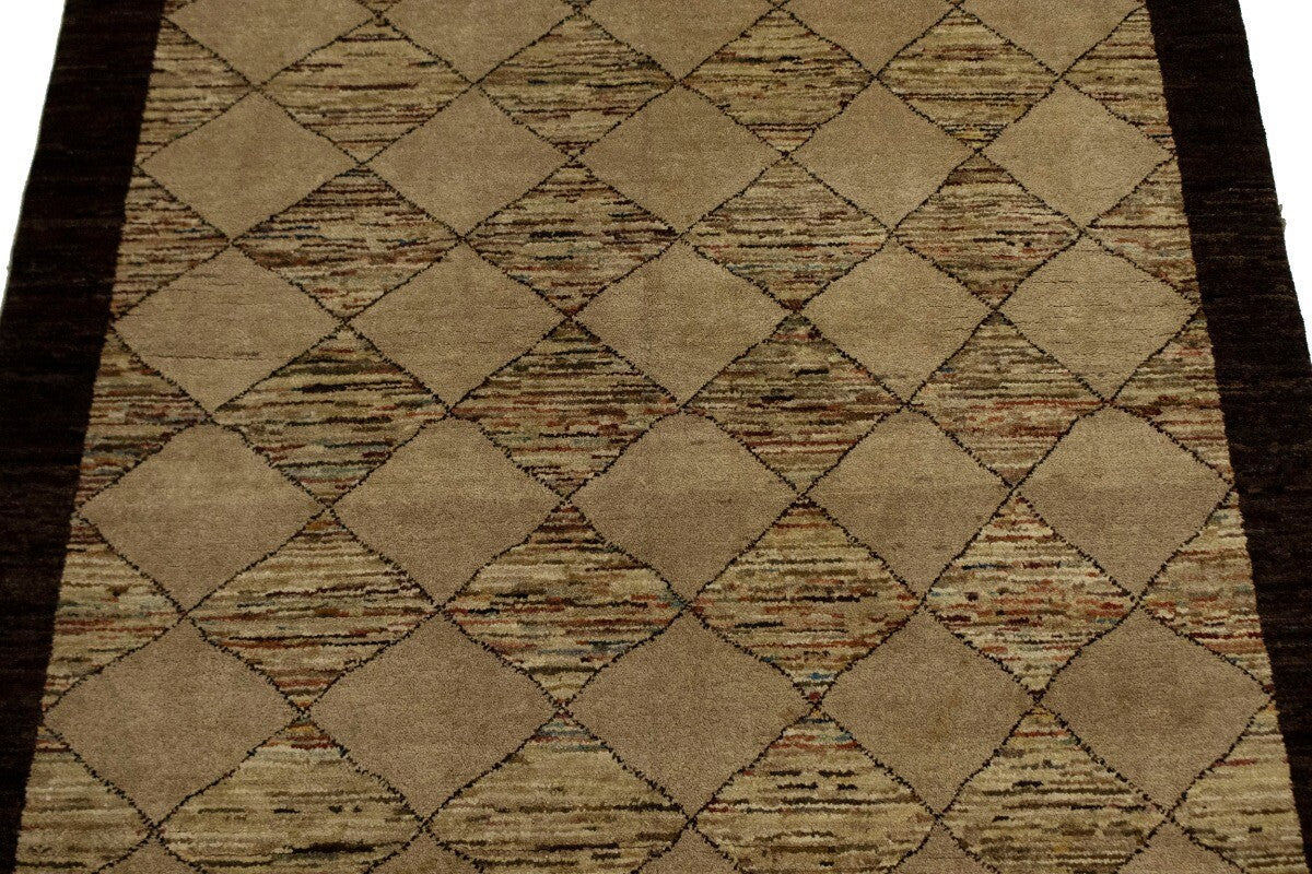 ft Handmade Gabbeh Chobi Oriental Rug Modern Tribal Border Plush Rare Carpet 4X6