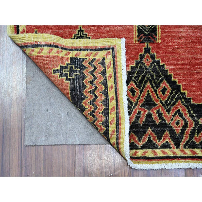 2'7"X11'2" Indian Red Peshawar With Berber Influence Runner Oriental Rug