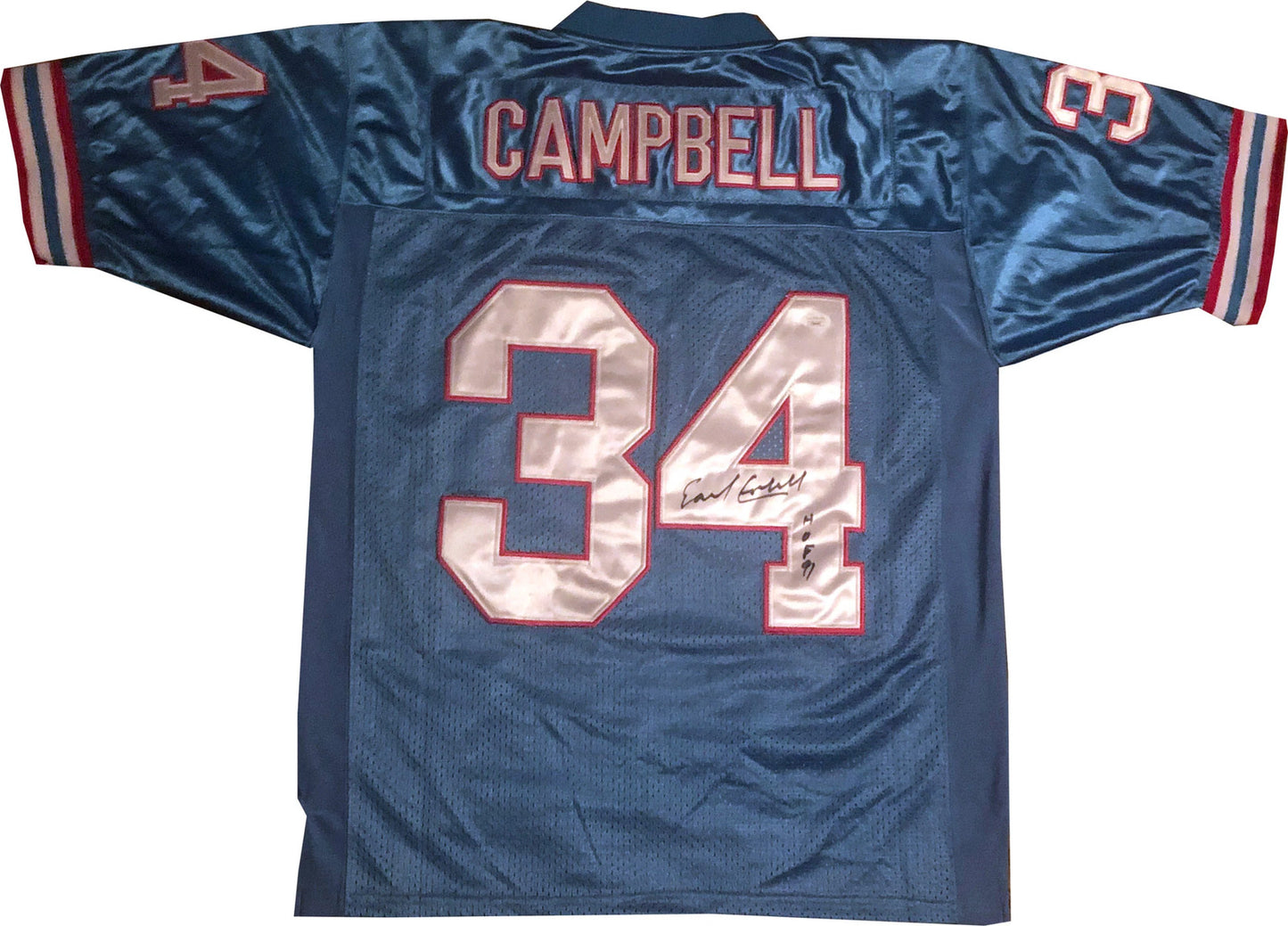 Earl Campbell "Hof 91" Autographed Houston Oilers Jersey (Jsa)