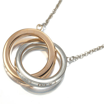 Tiffany&Co. Necklace 1837 Interlocking Circle 925 Sterling Silver/18K Pg