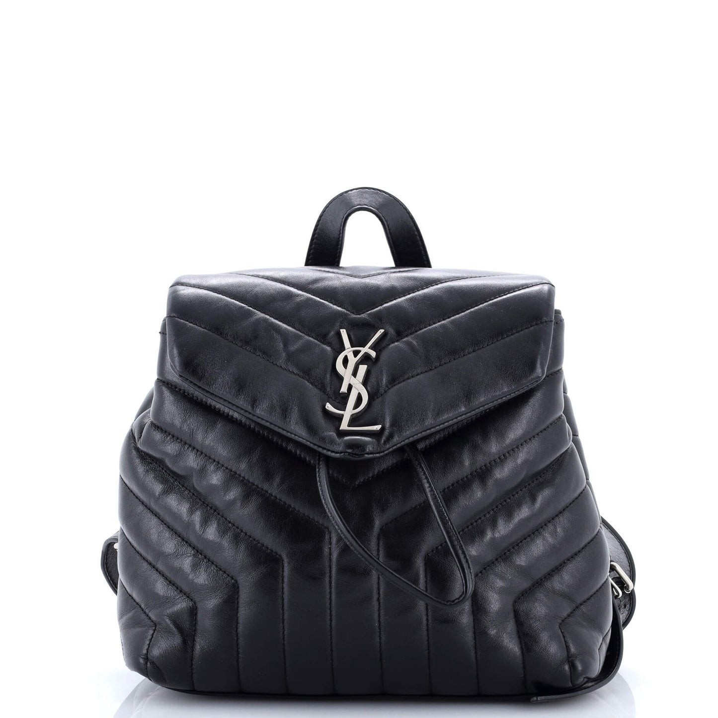 Saint Laurent Loulou Backpack Matelasse Chevron Leather Small