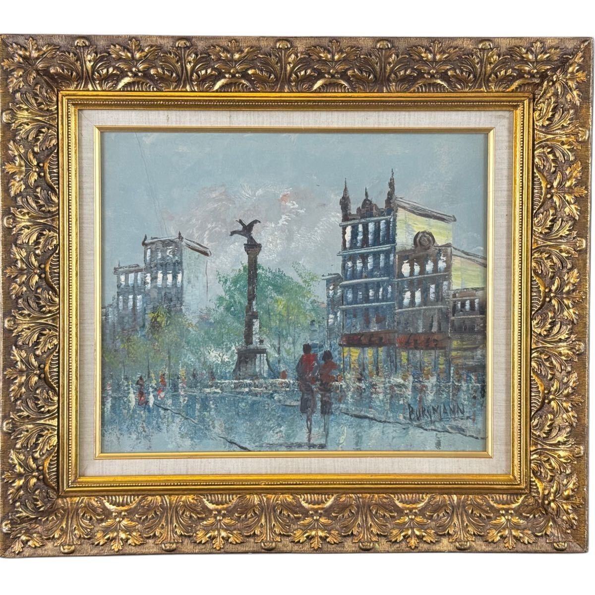 Caroline Burnett Oil Painting Paris Street Scene Original Signed Vintage Framed