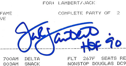 JSA Jack Lambert HOF Autographed Flight Schedule Pittsburgh Steelers