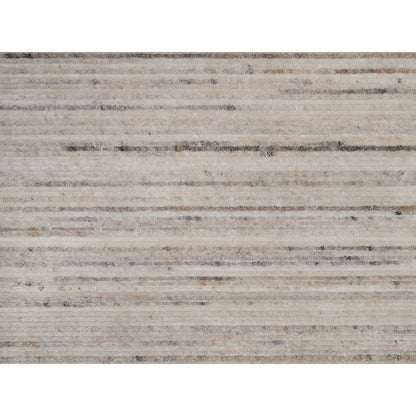 5'X8' White Variegated Textured Modern Design Pure Wool Hand Loomed Rug