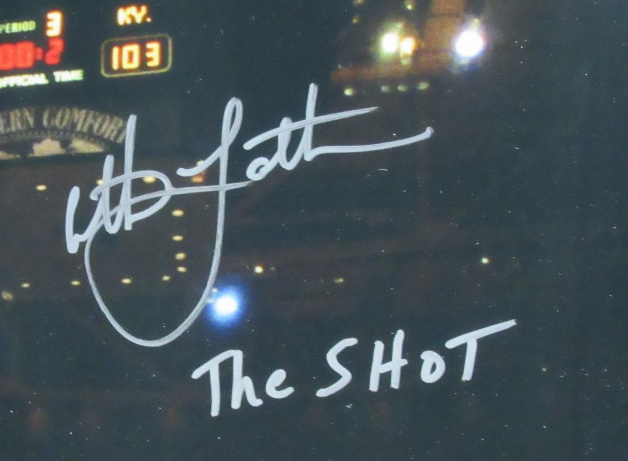 Christian Laettner Duke Signed/Inscribed The Shot 16X20 Photo Framed Jsa 199562