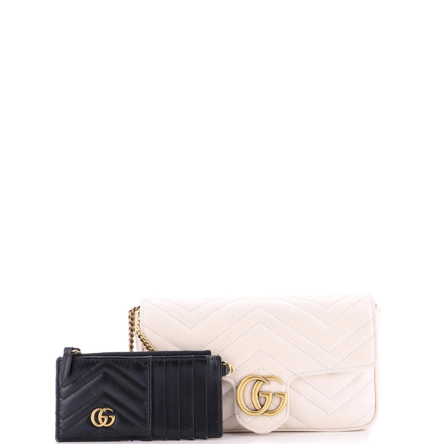 Gucci Gg Marmont Wallet On Chain Matelasse Leather Mini
