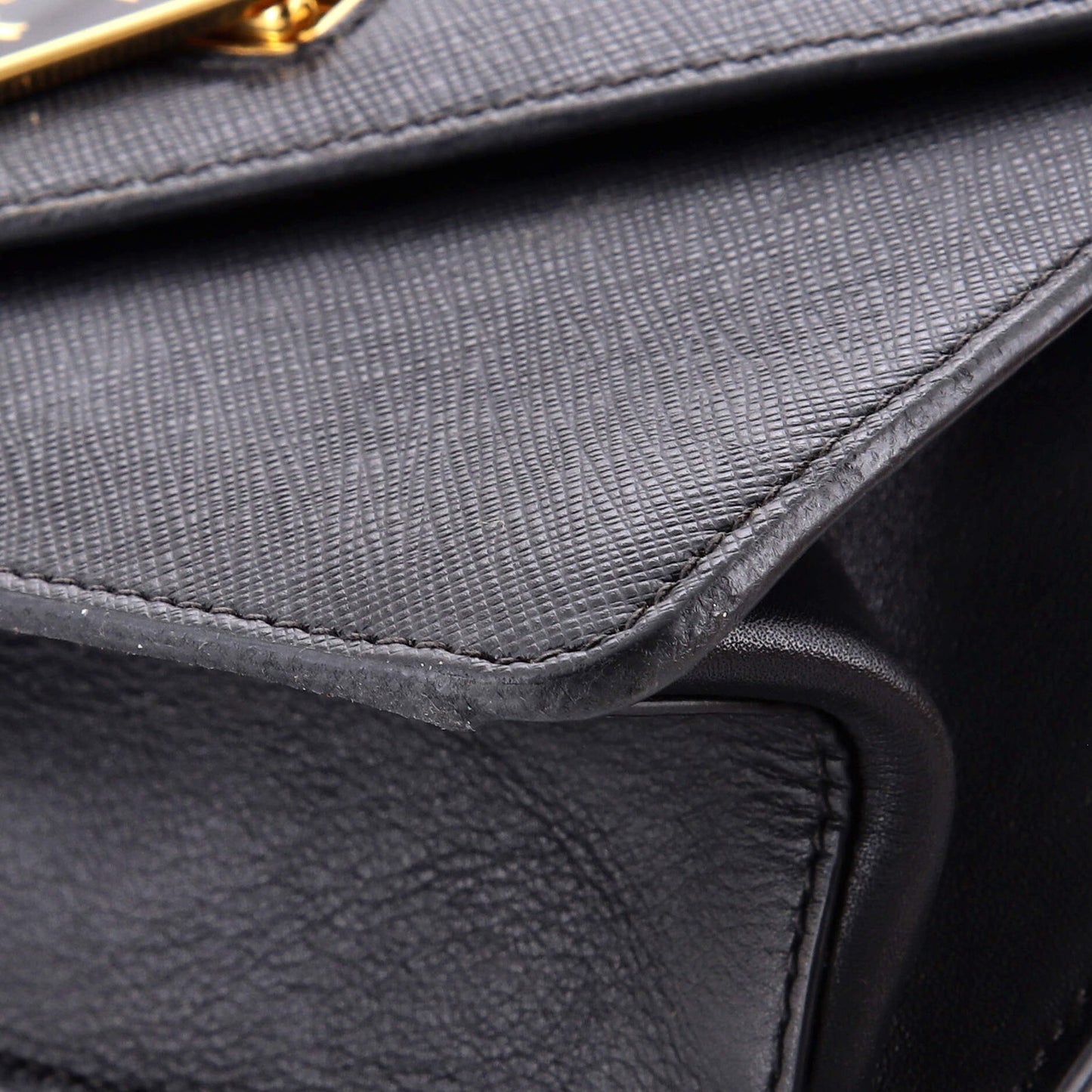 Prada Envelope Flap Chain Shoulder Bag Saffiano Leather Small