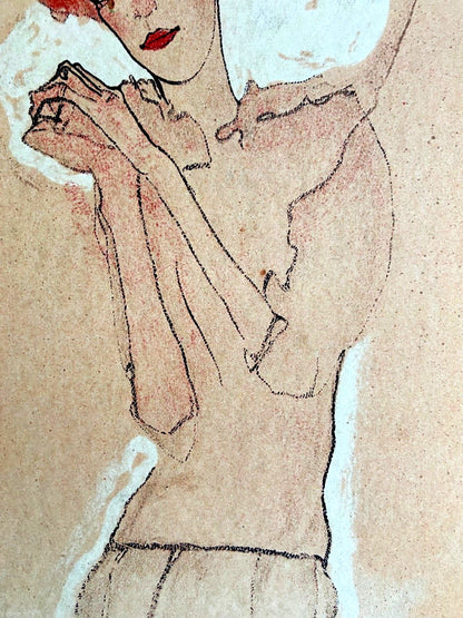 Egon Schiele Lithograph From An Painting Coa