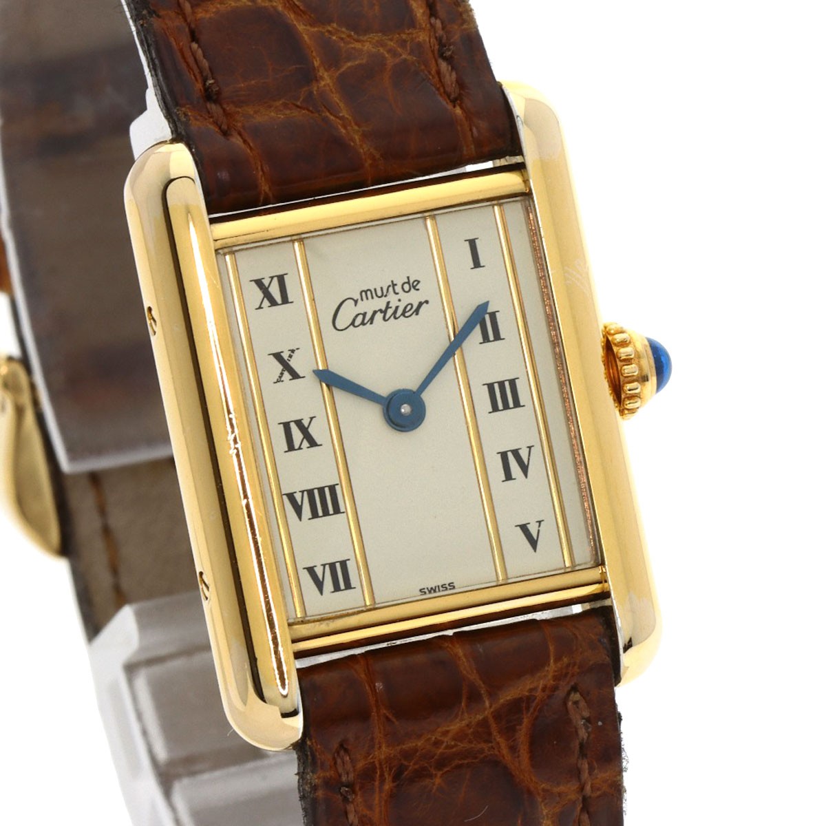 Cartier Must Tank Sm Watches W1003053 Gold Plated/Leather
