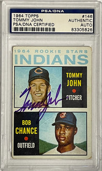 Tommy John Autographed 1964 Topps Rookie Card #146 (Psa)