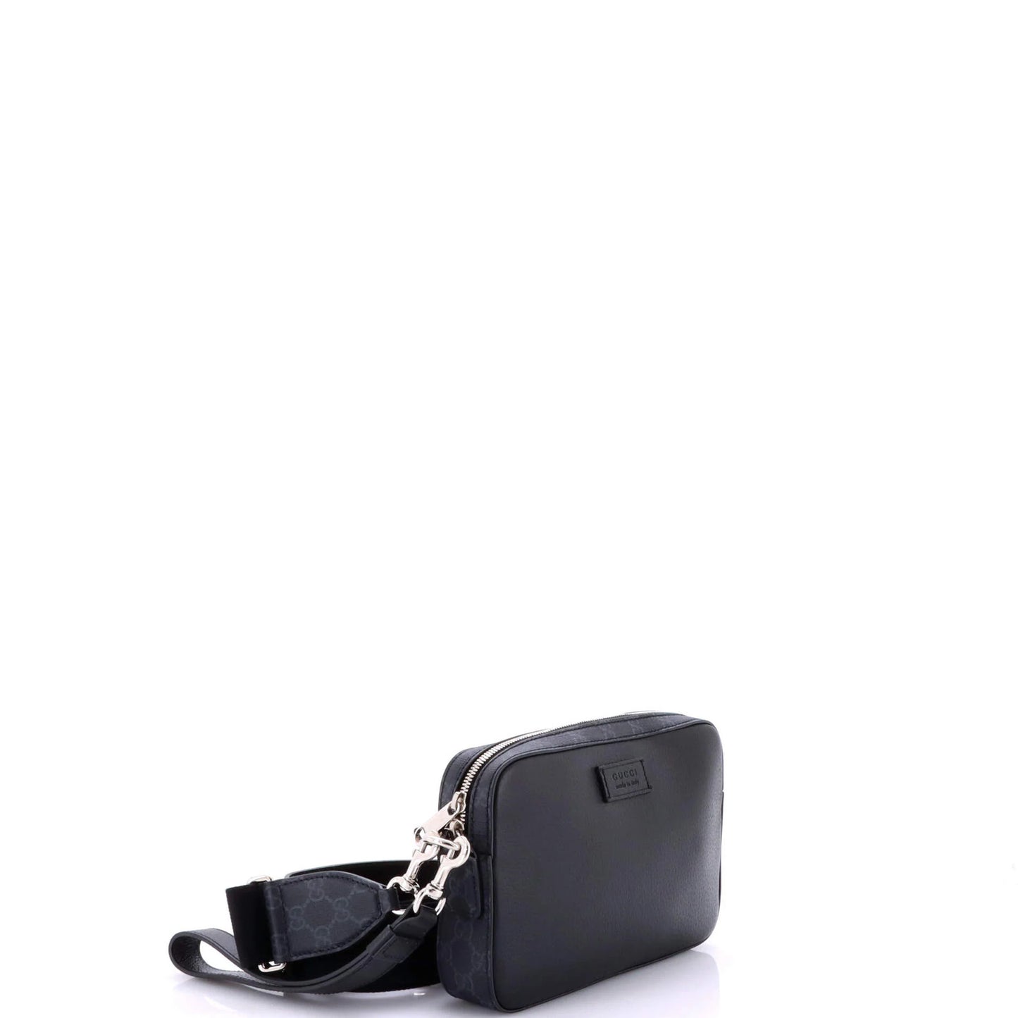 Gucci Crossbody Camera Bag Leather And Gg Coated Canvas Small