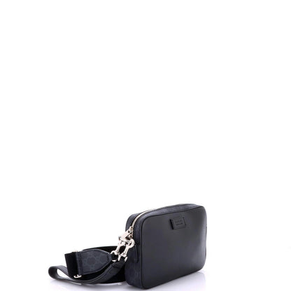 Gucci Crossbody Camera Bag Leather And Gg Coated Canvas Small