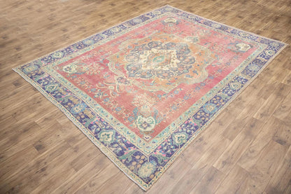 Muted floral classic oriental wool rug for dining room 9x12 ft carpet