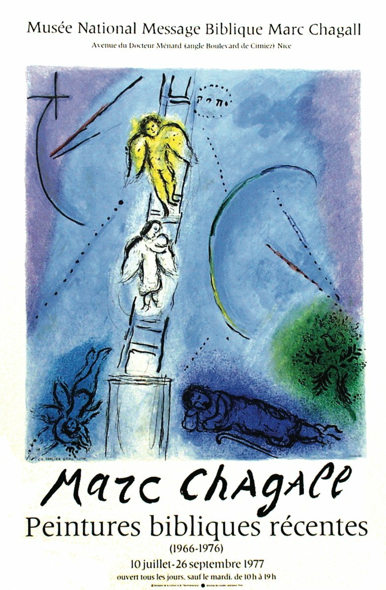 Marc Chagall Jacob'S Ladder " Lithograph Modernism Multicolor B