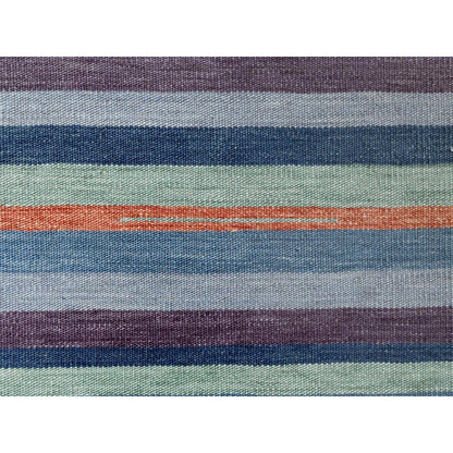 10'4"X14'2" Flat Weave Kilim Stripe Design Wool Hand Woven Over Size Rug