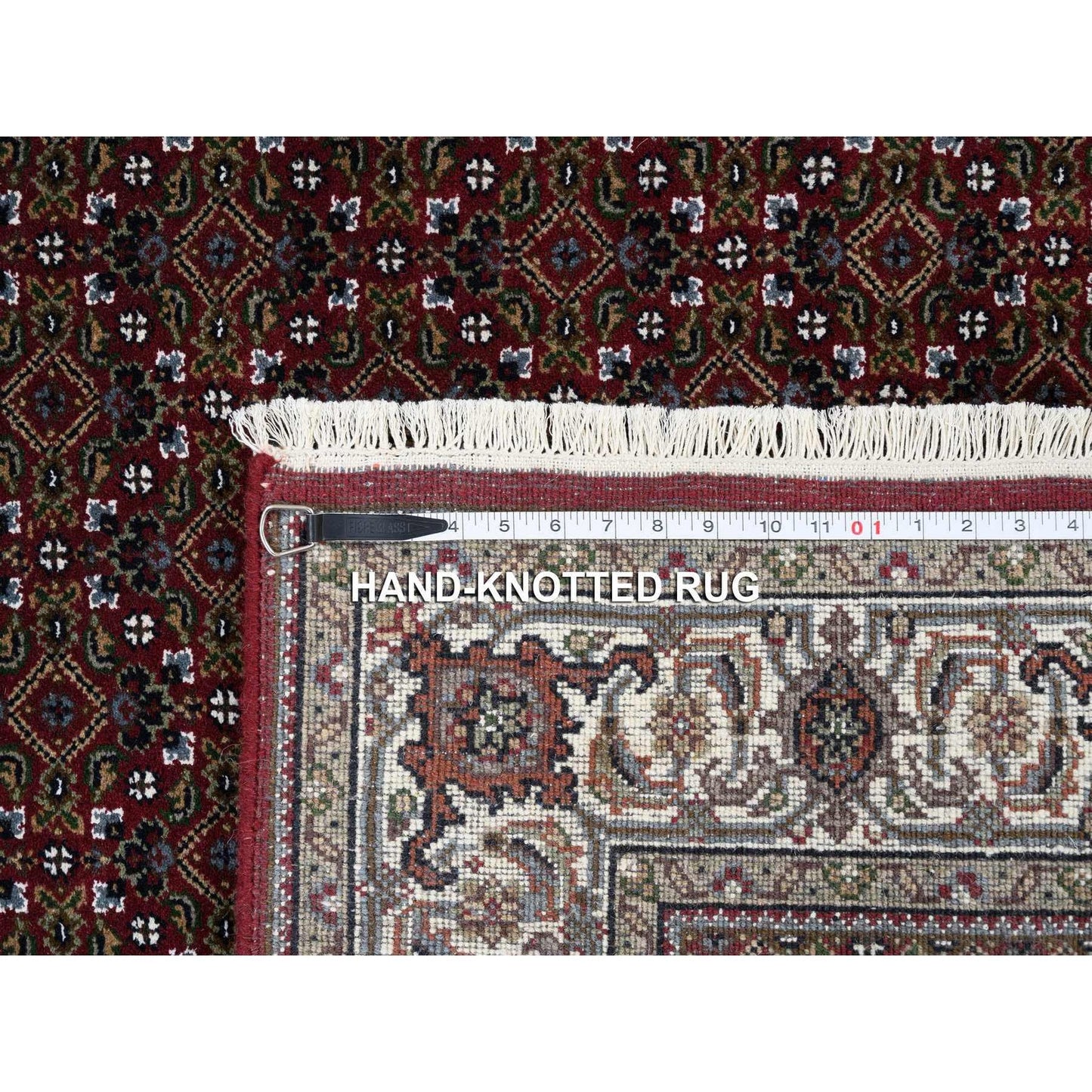 4'X5'10" Red Hand Knotted 175 Kpsi Wool And Silk Herrita Oriental Rug