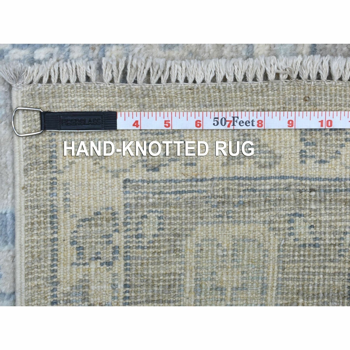 6'X9'2" Angora Oushak Organic Wool Hand Knotted Gray Oriental Rug