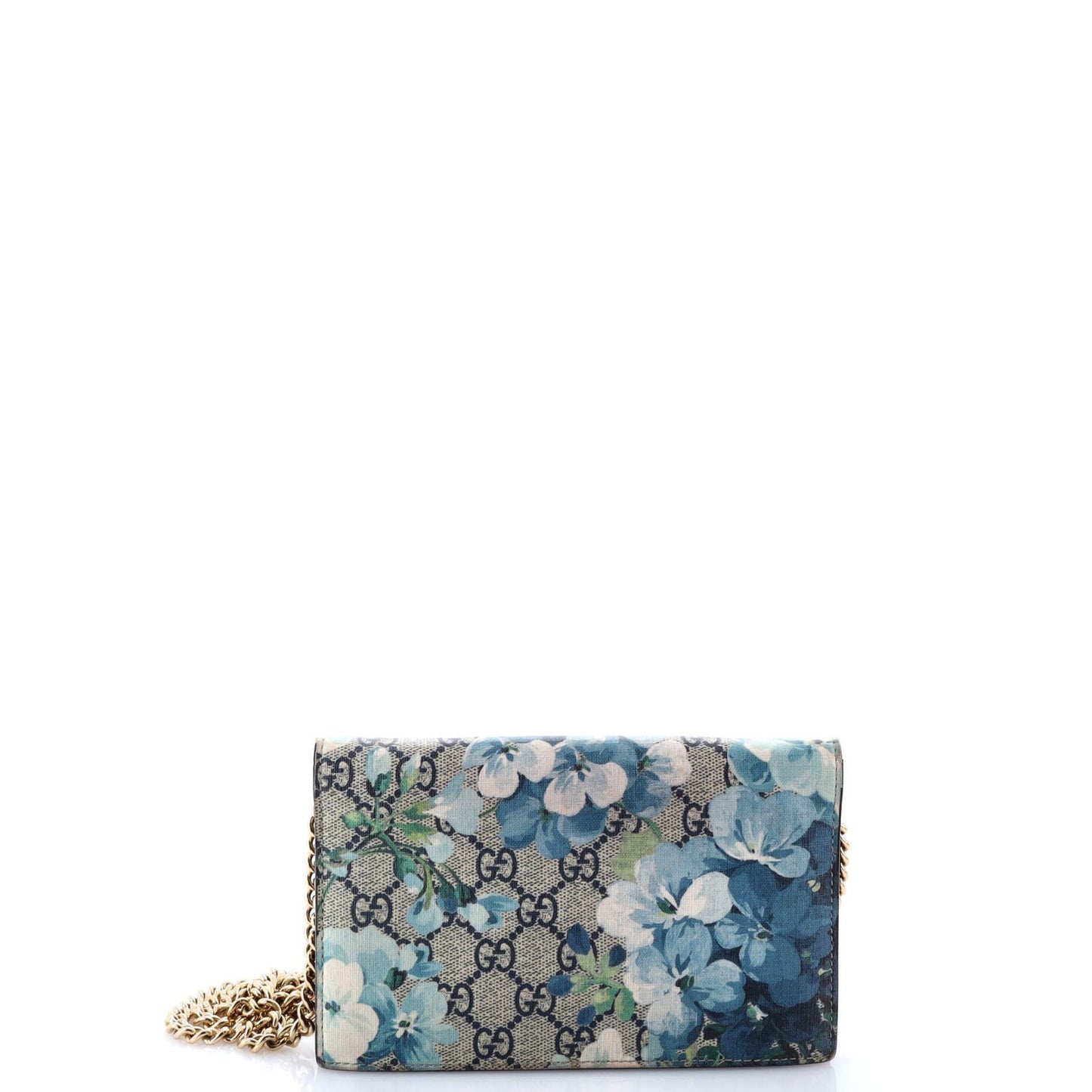 Gucci Chain Wallet Blooms Print Gg Coated Canvas