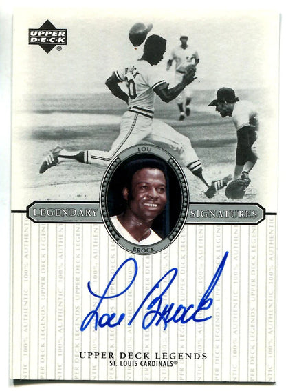 Lou Brock 2000 Upper Deck Legendary Signatures