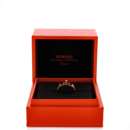 Hermes Kelly Ring 18K Rose Gold With Diamonds Pm